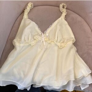 Motel Rocks Cream Ruffle Blouse